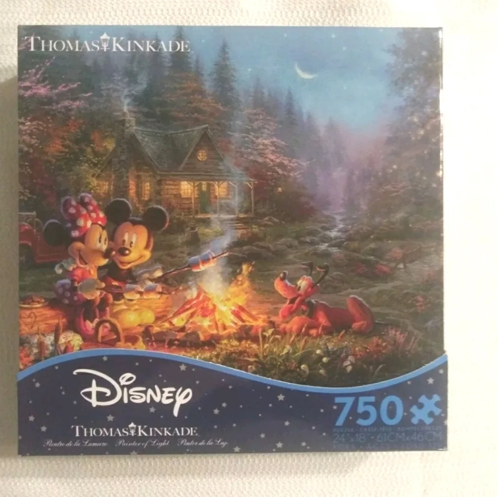 New! Disney Thomas Kinkade Minnie & Mickey.